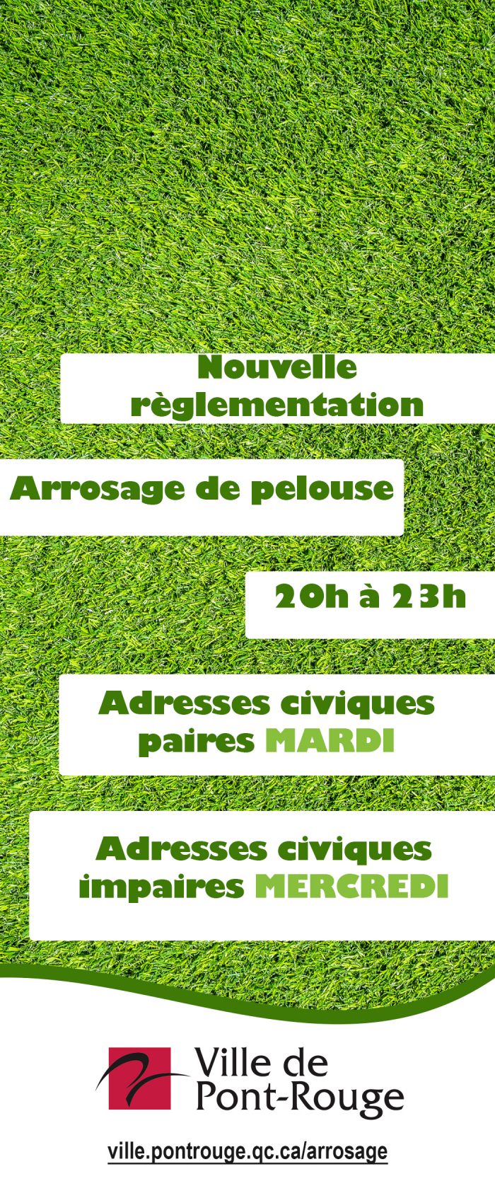 Politique pour l'arrosage des pelouses Ville de PontRouge Ville de